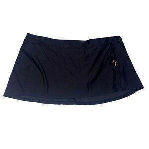 Time And Tru Womens Black Skort 3X With Beaded Drawstring Accents Polyester Blen